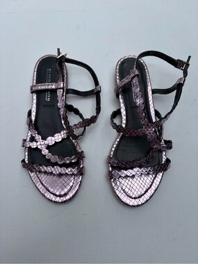 Elvio Zanon Metallic Gladiator Sandals